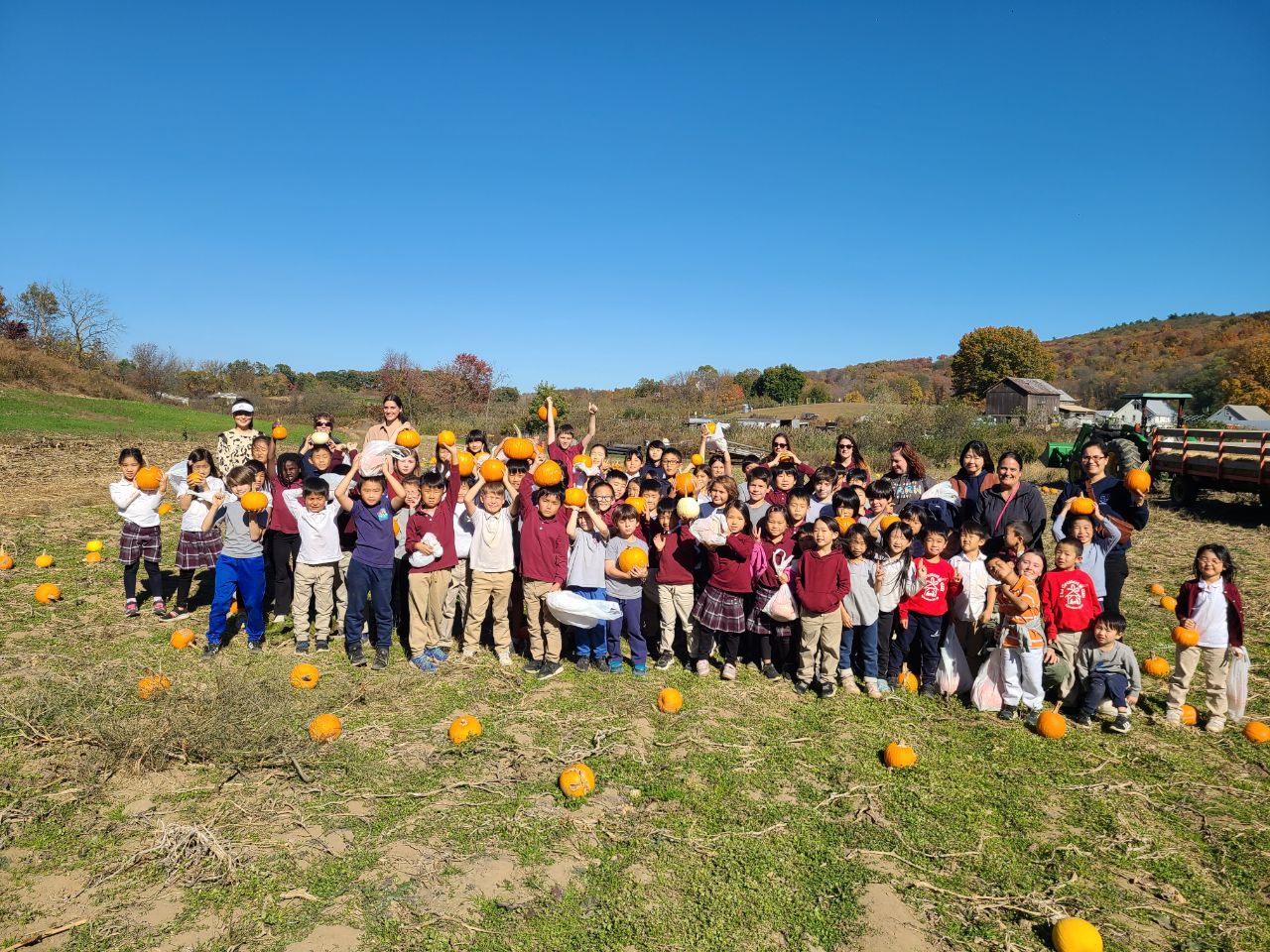 Elementary Students Enjoy Warmth of Fall Season at Pumpkin Picking Field Trip